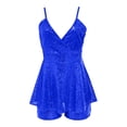 thumbnail image 7 of Elegant Festival Style Layered Deep Back Jumpsuit Dress for Women, Sleeveless Sequin Midi Romper with Wrap V Neck, Spaghetti Straps, and Ruffle Hem â for Party, Club, and Events, 7 of 7