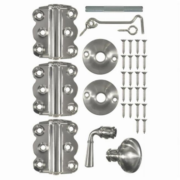 Wright Products V321SN Vinyl/Wood Screen Door Hardware Set, Satin Nickel - Quantity 1