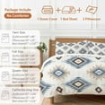 thumbnail image 6 of Blue Beige Duvet Cover Set Queen Size, Aztec Ethnic Southwestern Native Geometric 4 Piece Soft Microfiber Bedding Set with 1 Duvet Cover, 1 Flat Sheet, 2 Pillowcases, 6 of 9