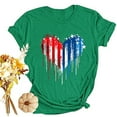 thumbnail image 4 of SOOMLON Patriotic Short Sleeve Shirts for Women Heart American Flag Shirts Crew Neck Independence Day Tops Short Sleeve Slimming T-Shirt Funny Tee Blouse Resort Wear, 4 of 6