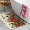 thumbnail image 6 of Spring Summer Floral Flower Decorative Front Door Mat, Red Geranium Doormat Indoor Outdoor Non-Slip Floor Entryway Rug, Gather Bee Seasonal Home Kitchen Decoration 17x30 Inch, 6 of 6