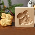 thumbnail image 5 of Wooden Rabbit Cookie Mold - 3D Embossing Baking Mold for Gingerbread, Biscuits, and DIY Crafts, Christmas Thanksgiving Halloween Kitchen Baking Tool with Intricate Carved Design, 5 of 5