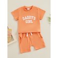 thumbnail image 3 of Arvbitana Toddler Girls Summer Clothes Letter Print T-shirt Short Sleeve Tops with Elastic Waist Shorts 2Pcs Outfits Infant Baby Casual Short Pants Sets 6M 12M 18M 24M 3T, 3 of 9