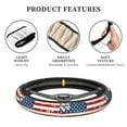 thumbnail image 6 of Goofa Vintage American Flag Pattern Elastic Stretch Steering Wheel Cover,Universal 15 inch, Microfiber Breathable Ice Silk, Anti-Slip, Odorless, Easy Carry, 6 of 8