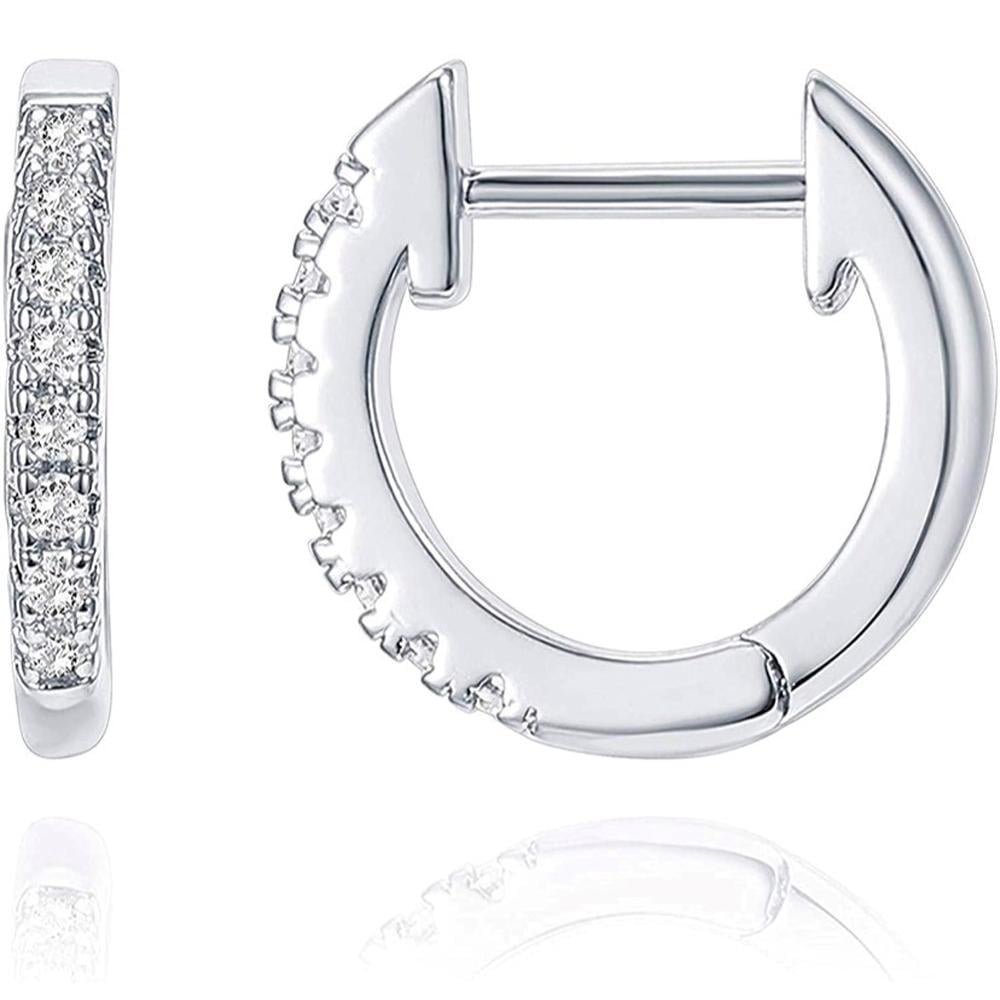 Deenee's White Gold Hoop Earrings for Women and Men Cartilage Earring Silver Jewelry Gifts for Women