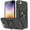 Black, variant on Circlemalls Case for iPhone SE 2022, Tempered Glass Screen Protector, Ring Stand Shockproof Cover-Purple