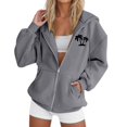 thumbnail image 2 of EliteGoogv Women Hoodies Zip Up Sweatshirt For Women Womens Hoodies Palm Tree Print Zip Up Hooded Sweatshirt For Women Casual Long Sleeve Jacket Top, 2 of 4