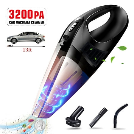 12V 100W Portable Car Vacuum Cleaner 3200Pa Rechargeable Cordless Handheld Vacuum Waterproof Wet Dry Duster For Auto Home (The Best Portable Vacuum Cleaner)