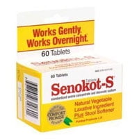 60 Vegetable Tablets Senokot-S Natural Vegetable Laxative Ingredient Plus Stool Softener Tablets - 60 Ea ()