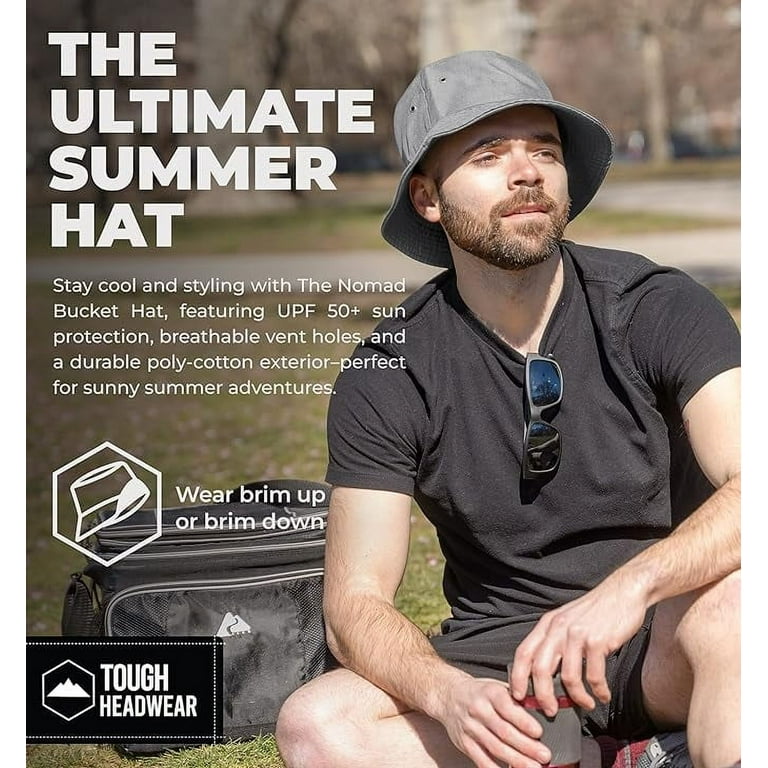 Tough Headwear Bucket Hats Lightweight Gray Sun Hats for Men and Women