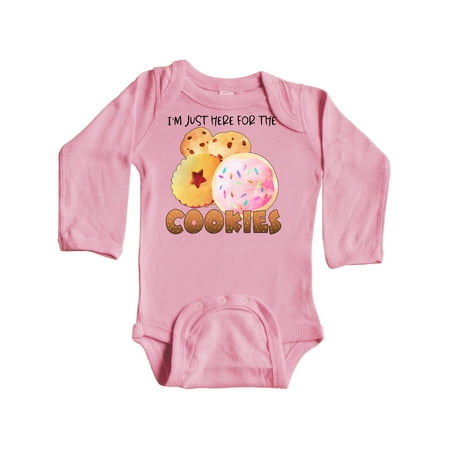 

Inktastic I m Just Here for the Cookies Gift Baby Boy or Baby Girl Long Sleeve Bodysuit