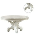 thumbnail image 4 of Acme Furniture Versailles Round Dining Table in Synthetic Leather & Bone White Finsih, 4 of 6