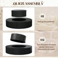 thumbnail image 6 of Muumblus 31.5" Round Wood Coffee Table, Modern Unique Fluted Accent Center Table for Living Room, Black, 6 of 9