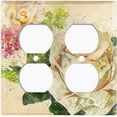 thumbnail image 3 of Metal Light Switch Plate Outlet Cover Flower White Rose ROS008, 3 of 13