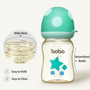 YOHKOH Newborns Natural Slow Flow Baby Bottles,for Breast/Mixed Feeding,5.4oz,2pk,Blue