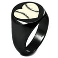 thumbnail image 1 of Sterling Silver Love Baseball Heart Engraved Round Flat Top Polished Ring, 1 of 1