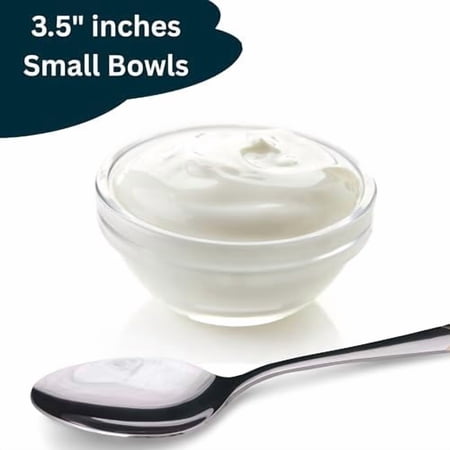 Small Glass Cooking Bowls, 3.5 inches Diameter (9 cm), 4-ounce, Microwave and Dishwasher Safe - Stackable Glass Mise en Place Ramekins Set of 6