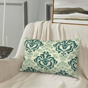 ZNDUO Rectangular Plush Cushion Cover, Green Pistil Graffiti Pattern Non-Pilling Hidden Zip Bedroom Sofa Pillowcases, 14"x20"