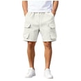 thumbnail image 3 of ZRGHAOYLQ Mens Cargo Shorts Plus Size Big and Tall Baggy Shorts with Multi Pockets Drawstring Elastic Waist Shorts Lightweight Solid Color Outdoor Shorts, 3 of 9
