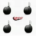 thumbnail image 2 of 3 Inch Black Heavy Duty Floor Safe Twin Wheel Caster 5/16 Threaded Stem Set of 4, 2 of 2