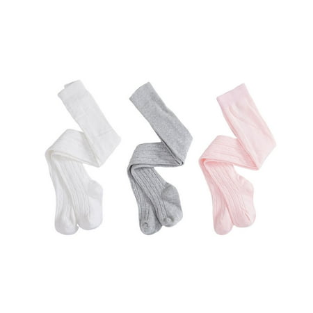 ZEHUANYU 3pcs Spring Autumn Panty-hose Warm Kids Pantynose Pure Cotton Knitting Leggings 0-6 Month Baby Girl Tights Stockings White Pink Light Grey