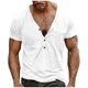 thumbnail image 1 of Camiseta de manga corta con cuello en V y hebilla para hombre, tallas grandes, informal para el verano - Prenda con bolsillo para el trabajo, citas o uso diario, 1 of 6