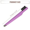 thumbnail image 5 of Unique Bargains Portable 2 in1 Eyebrow Shaping Tool Purple Stainless Steel Eyebrow Clip Eyebrow Brush for Women, 5 of 7