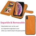 thumbnail image 4 of iPhone XS Max Wallet Case, 2018 iPhone XS Max Leather Cover, Njjex Leather Zipper Detachable Magnetic 8 Card Slots Money Pocket Clutch Cover Lanyard For iPhone XS Max 10S Max 6.5" Gift Box Package, 4 of 10