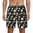 thumbnail image 3 of Uemuo Daisy Pattern Mens Swim Trunks Quick Dry Board Shorts with Mesh Lining, Stretch Beach Shorts Quick Dry No-Chafing Board Shorts-Small, 3 of 9