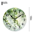 thumbnail image 2 of 10 Inch Wall Clock Battery Operated Silent Clock Decorative for Office, Kitchen, Outdoor, Living RoomWatercolor Green Floral Leaves Branch Plants Graceful, 2 of 4