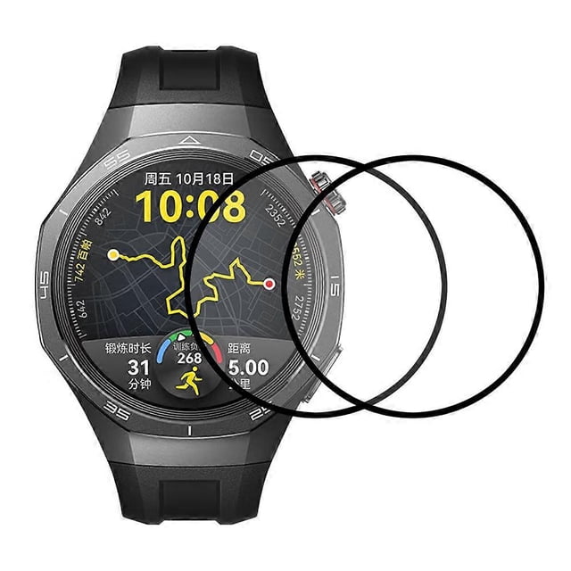 2Pcs / Pack For Huawei Watch GT 5 Pro 42mm Watch Screen Protector HD Clear PMMA Film (Black Edge) -