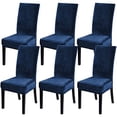 thumbnail image 4 of LingStar Velvet Chair Covers for Dining Room, Soft Stretch Dining Chair Slipcovers Removable Chair Protectors Covers, Set of 2, Grey, 4 of 9