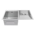 thumbnail image 5 of TFCFL Double Basins Laundry Sink Stainless Steel Laundry Sink Washing Basin Washboard basin W/ X-shaped Water Guiding Line, 5 of 16