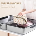 thumbnail image 3 of FORMRS Makeup Bag Travel Cosmetic Organizer for Women Fold Flat Zipper Pouch with Handle, Red Watercolor Seashells, 3 of 8