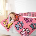 thumbnail image 3 of Homewish Dog Paws Full Size Comforter Sets,Cartoon Animal Bedding Comforter Set,Pink,Polkadot Reversible,3-Piece,1 Comforter and 2 Pillowcases, 3 of 7