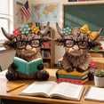 thumbnail image 4 of Two-piece Wooden Cow Figurine Decoration Cow Gift Calf, 4 of 5