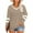Khaki, variant on Langwyqu Plus Size Long Sleeve V-Neck Stripe Printing Women Simple T-Shirt Spring Autumn Female Tops