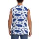thumbnail image 4 of Fotbe Whale Men's Camiseta sin Mangas Estampada para Hombres, Playera Casual para Gimnasio, Entrenamiento, Playa-3X-Large, 4 of 7