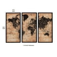 thumbnail image 3 of 3 Piece Gallery Wrapped Wall Art Depicting World Map Brown and Black - Saltoro Sherpi, 3 of 3