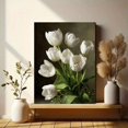 thumbnail image 6 of Qisvanset White Tulips Oil Painting Canvas Wall Art 15.75x11.81 INCHES, 6 of 8