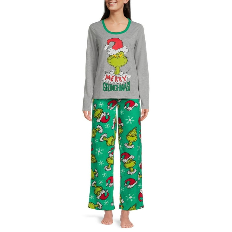 Grinch Cartoon Printing Matching Family Christmas Pajamas Christmas Onesie Warm and fuzzy Matching Pjs Perfect for Christmas Photos Holiday Celebrations Sizes for All Green Walmart