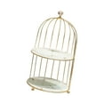 thumbnail image 1 of Cosmetics Iron Storage Rack Jewelry Bathroom Makeup Holder Dessert Display Stand white gold 2 tier, 1 of 9