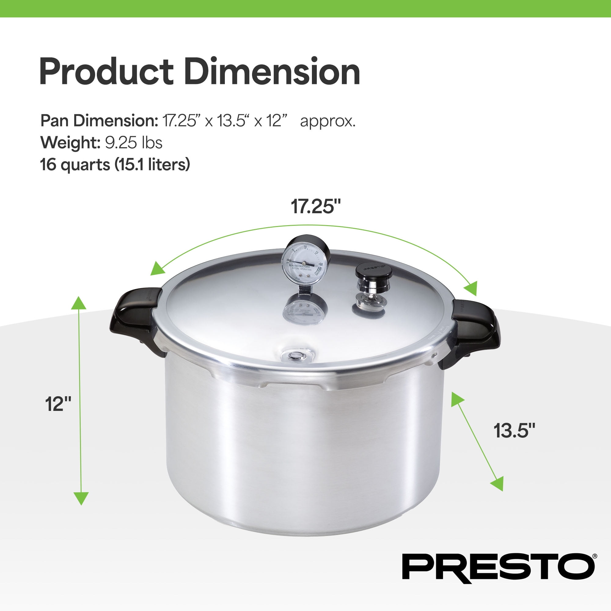 Stainless Steel Presto 16 Qt Pressure Canner 01755 Manual Presto