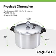 Presto 16 Quart Heavy Gauge Aluminum Pressure Canner with Gauge and Rack 01755