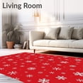 thumbnail image 2 of ODIKA 3'x5' Machine Washable Non-Slip Area Rug, Enchanted Flurry Seasonal Joyful Celebration Adornment High Traffic Rug, Red, 606035, 2 of 7