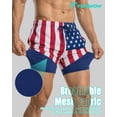 thumbnail image 3 of 9 Inch Men Swim Trunks 2 in 1 with Compression Breathable Liner Quick Dry Stretch Zipper Pockets Summer Beach Shorts for Cruise Beach Pool Board, 3 of 6