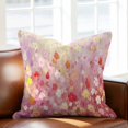 thumbnail image 2 of Spring Abstract Throw Pillow Cover Watercolor Pink Flowers Oil Painting Cotton Linen Cushion Cover Throw Pillow Case with Invisible Zipper for Couch Sofa Bed Chair Car 18x18 Inch, 2 of 14