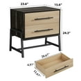 thumbnail image 2 of BeesClover Nightstand with Drawers Light Wood Bedside Table, Wide Side Table with Metal Legs, Modern Night Stand Mid Century Modern Bed Side Tables for Bedroom Living Room, 2 of 6