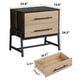 thumbnail image 2 of Yeshouse Mesa de noche de madera clara con cajones, patas metálicas, estilo moderno para dormitorio o sala, 2 of 6