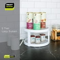 thumbnail image 7 of 2-Tier Lazy Susan Turntable - Set of 6-10 Inch - Non-Slip Lining & Feet - BPA Free - Cupboard, Fridge, Spice, Cabinet, Countertop, Pantry, Storage, Kitchen Organizer - White with Gray, 7 of 7
